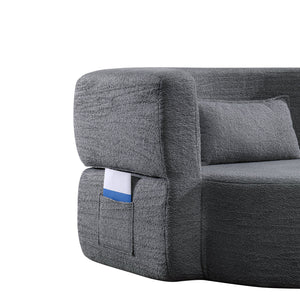 Folding Sofa Bed - Convertible Teddy Bear Fabric Sleeper