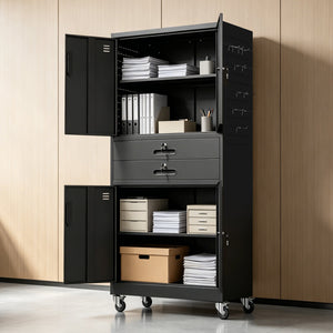 Metal Storage Cabinet with Two Drawers
