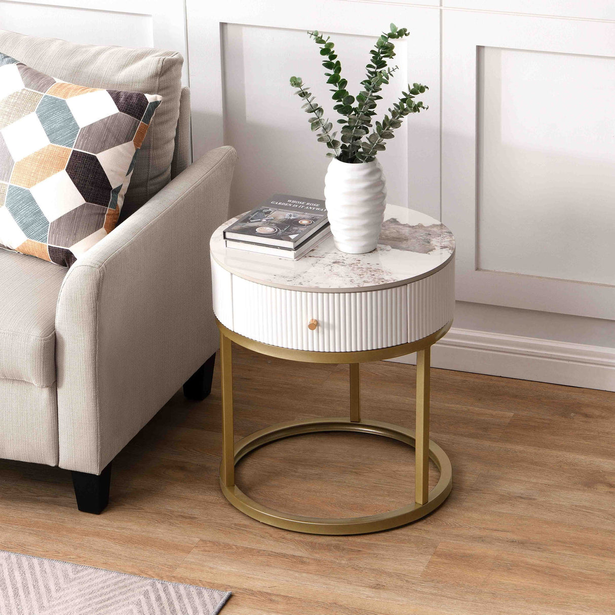 Modern Round Table With Drawers