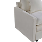 Plush Chenille Armchair with Deep Seating and Double-Layer Cushions