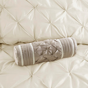 7 Piece Tufted Comforter Set Ivory King