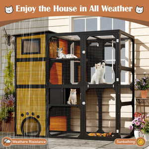 GO Large Cat Catio 4 Tiers Cat Enclosure for Outdoor Cats