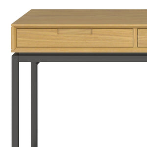 Mid Century Handcrafted Wide Writing Desk with Storage Drawers - Light Brown or Dark Brown