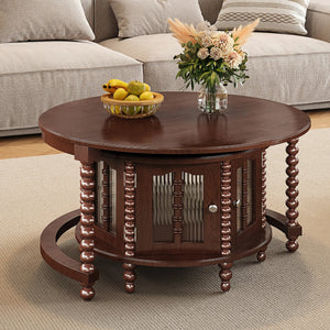 Vintage Round Nesting Coffee Table