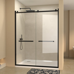 Semi-Frameless Double Sliding Glass Shower Doors