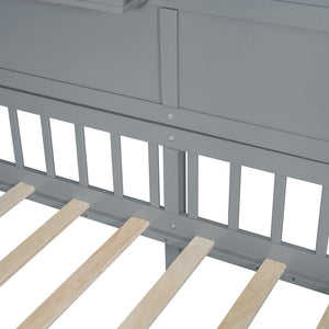 House Bed With Shelves, Window And Sparkling Light Strip On The Roof