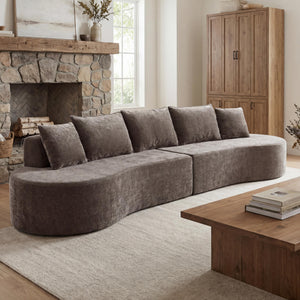 138.6" Modern Curved Modular Sectional Sofa