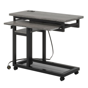Adjustable Portable C-Shaped Desk With Power Outlet & USB Ports