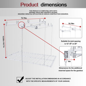 Overhead Garage Storage Rack - 4x8 FT