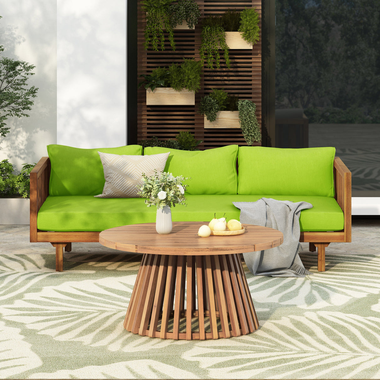 Claremont 3 Seater Daybed + Acacia Wood Table