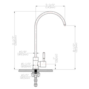 Modern Design, Lead Free Drinking Water Faucet - Brushed Nickel