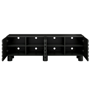 Stylish Thick Wavy Door TV Cabinet with Adjustable Shelves