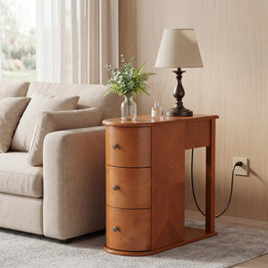 Modern End Table with Hidden Cup Holder Drawer