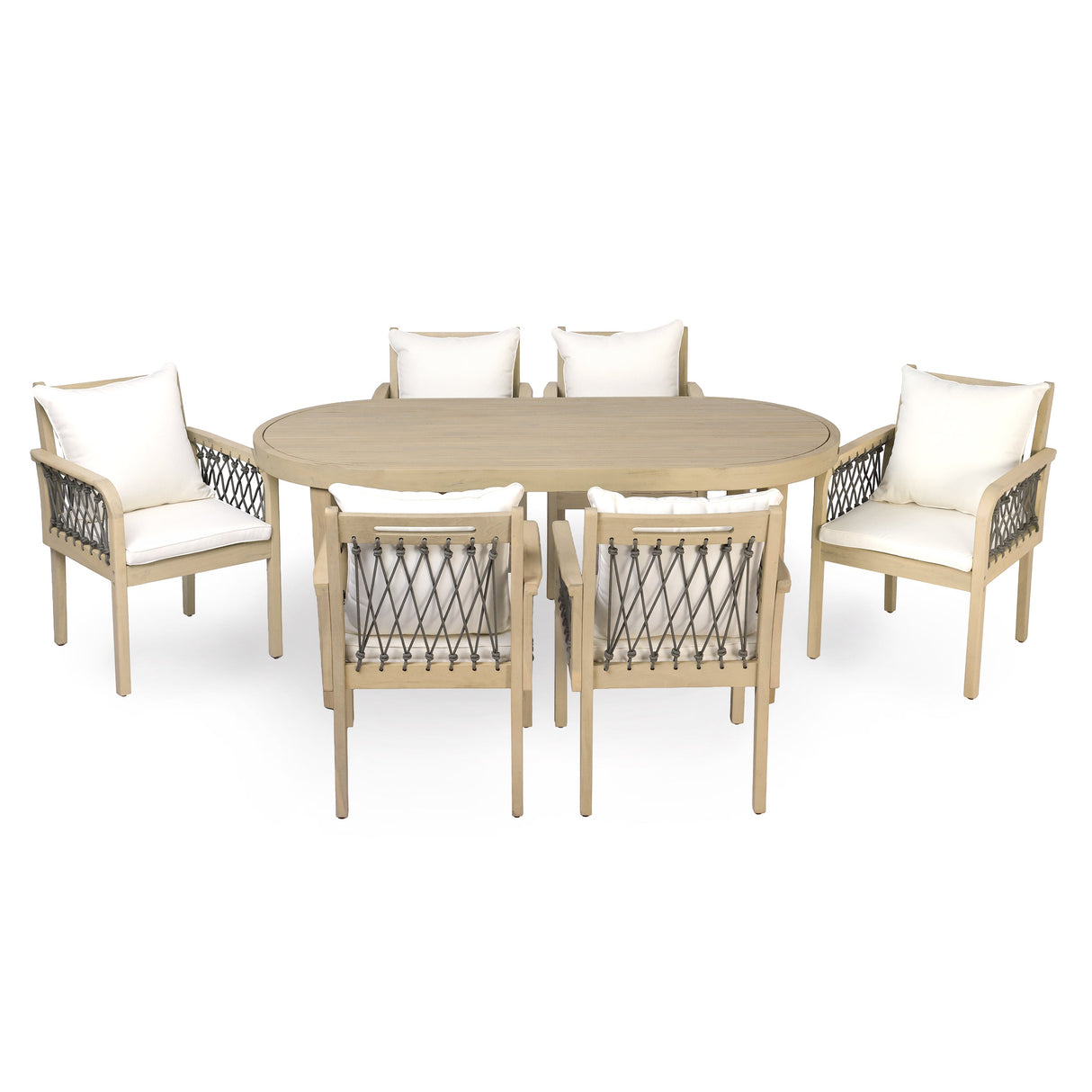 7-Piece Outdoor Acacia Wood Dining Set