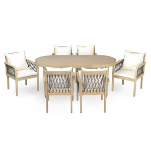 7-Piece Outdoor Acacia Wood Dining Set