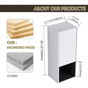 12" Bathroom Side Cabinet with Soft Close Doors
