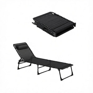 2pcs Folding Chaise Lounge Pool Chairs