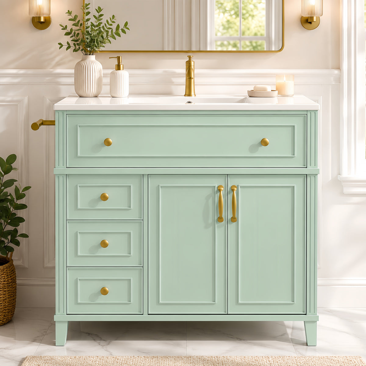 36 Inch Elegant Modern Bathroom Vanity with Sink