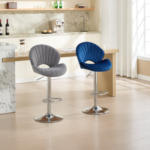Bar Stools Set of 2 - Adjustable Barstools with Back and Footrest