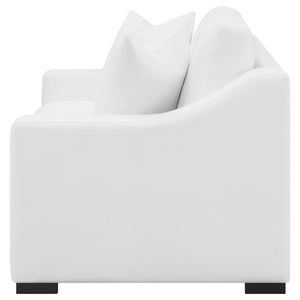 Ashlyn Upholstered Sloped Arm Loveseat White