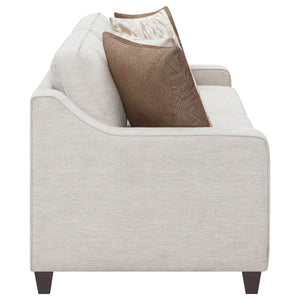 Christine 3-piece Upholstered Sloped Arm Sofa Set Beige