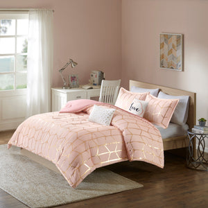 5-Piece Full/Queen 100% Polyester Brushed Printed Comforter Set