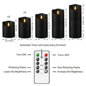 Flickering Flameless LED Candles – 9pcs Set w/ Remote & Timer for Decoration