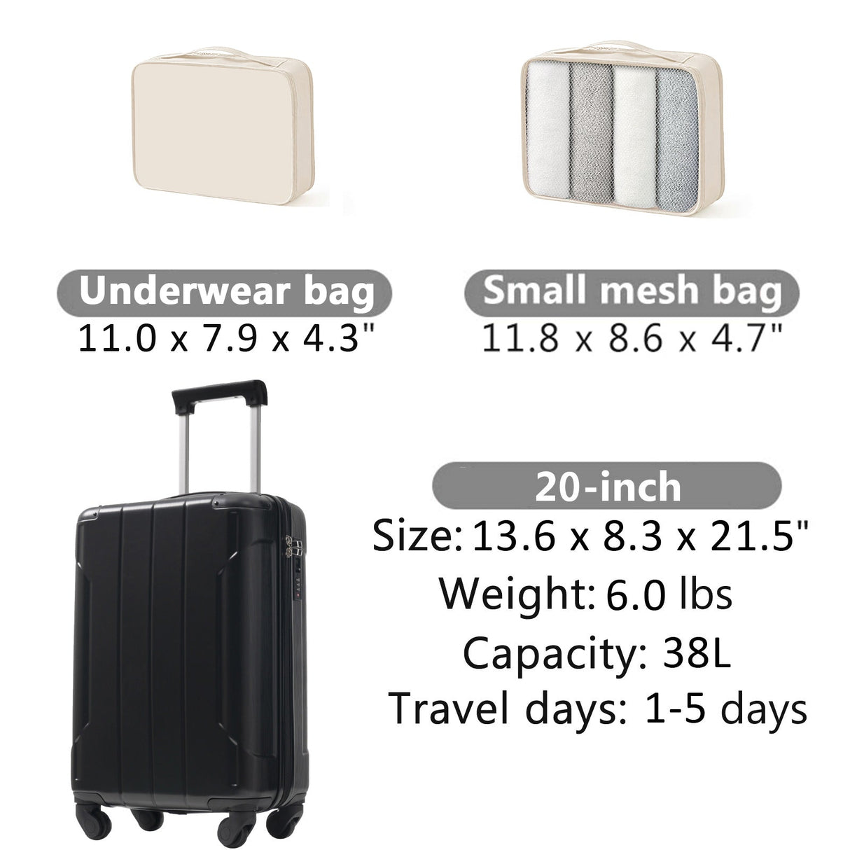 20-Inch Hardshell Carry-On Luggage