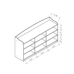 Entryway Shoe Bench Open Shelve Shoe Rack Fits 18 Pairs of Shoes Red Cocoa
