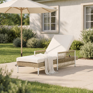 TOPMAX Outdoor All-Weather PE Rattan Chaise Lounge Set of 2