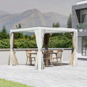 10x10 FT Outdoor Louvered Pergola with Adjustable Louvers