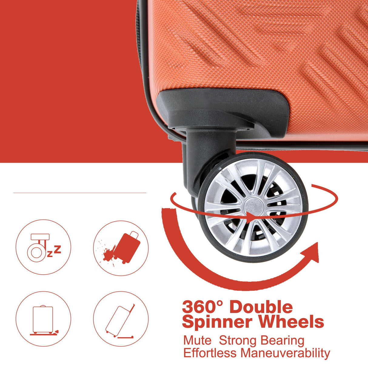 2 Piece Luggage Sets Lightweight Suitcase, Spinner Wheels