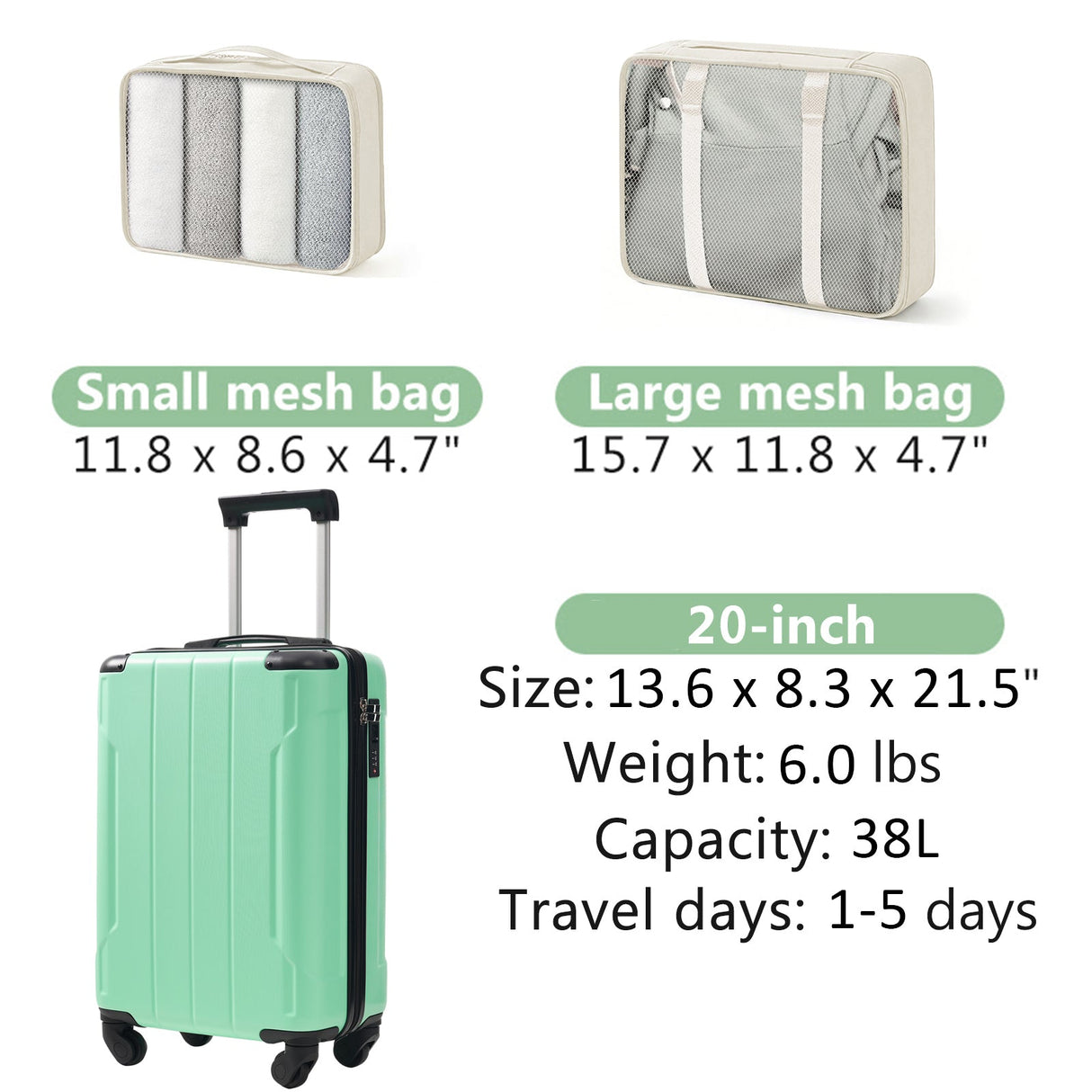 20-Inch Hardshell Carry-On Luggage