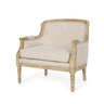 Becoming Upholstered Club Chair with Turned Leg and Carved Design