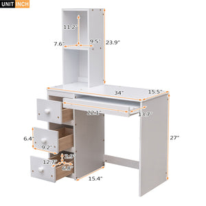 Loft Bed With Stand Alone Bed, Storage Staircase, Desk, Shelves, And Drawers