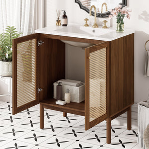 Bathroom Vanity Cabinet with Soft-Close Doors - Dark Brown or Light Brown