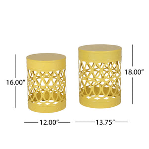 Outdoor Metal S/2 End Table
