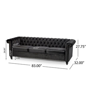 Chesterfield Style 3 Seater Sofa With Deep Button Tufting