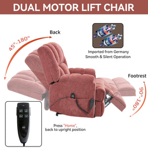 Dual Motor Heat Massage Electric Power Lift Recliner with Smooth Lift - Red or Blue