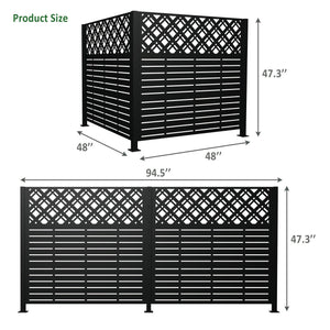 W48'' x H47.3'' x 2 Panels Metal Privacy Screen