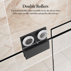 56"-60"W x 70"H Semi-Frameless Double Sliding Shower Door