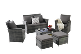 Antigua 6-Piece Handwoven Rattan Outdoor Seating Ensemble