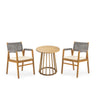 Outdoor 3 Pieces Acacia Wood Dining Set With Cushions