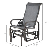 Outsunny outdoor glider chair, gliders for outside patio with smooth rocking mechanism and lightweight construction for backyard, gray