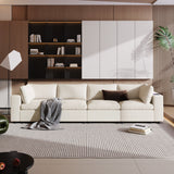U-style Upholstered Modular Sofa With Storage Space and USB Charge Ports