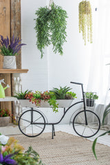 38.5x14.5x25.5'-Black-and-White-Bicycle-Plant-Stand-Planter-Plant-Stands