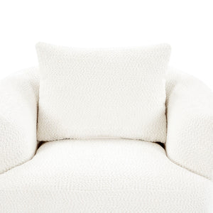 360° Swivel Barrel Sofa Chair With Throw Pillow, Upholstered Accent Chair
