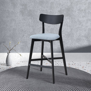 Wooden Bar Chairs Set of 2, Modern Soft Upholstered Kitchen Island Chairs
