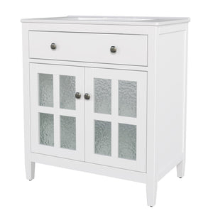 Bathroom Vanity With Ceramic Sink, Adjustable Shelf & Tip Out Tray