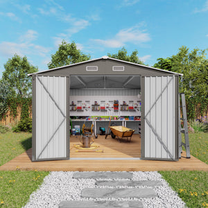 Outdoor Storage Shed With Lockable Doors